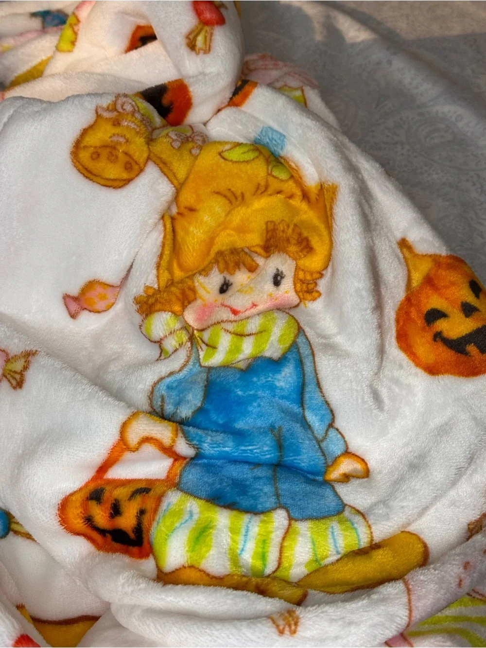 Strawberry Shortcake Halloween Pumpkin Soft  Plush Throw Blanket